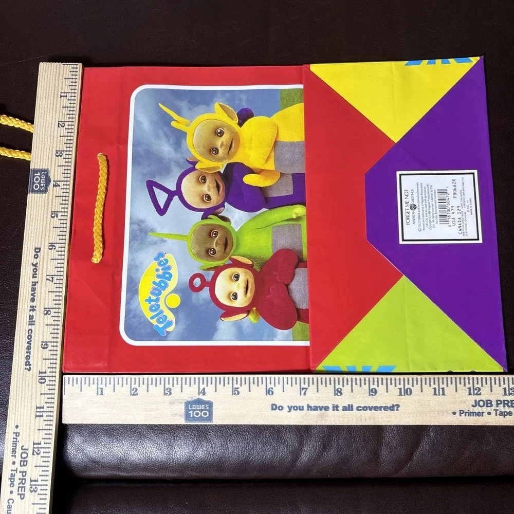 1999 Teletubbies Purple Medium Gift Bag Forget Me Not Kids American Greetings